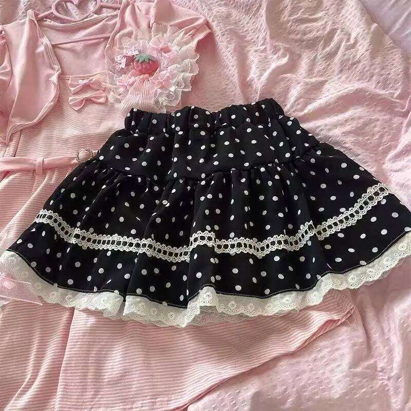 Gothic Vintage Black Y2k Mini Patchwork Fashion Lace Spicy Girls Subculture Sweet Kawaii Skirt Woman Design Chic Z260314