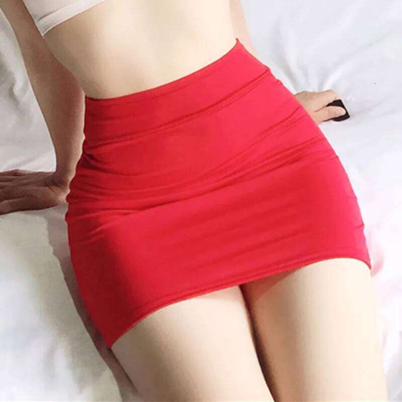 Sexy Thin Skinny Mini Without Lining Solid Color Low-rise See-through Hip Lifting Short Skirt Women Clubwear Z260314