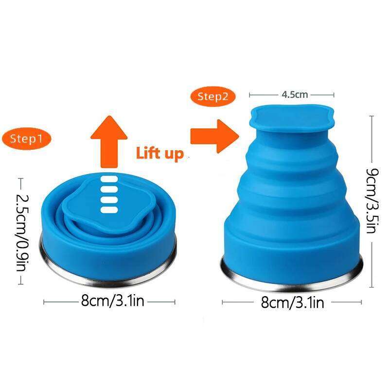 Portable Silicone Retractable Folding with Lid Telescopic Collapsible Drinking Outdoor Travel Water Cup Z260314