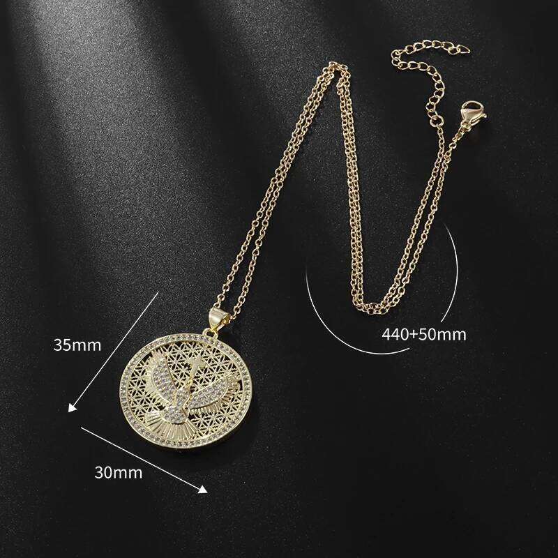 Brand New Gold Color Holy Spirit Pendant Ladies Men Casual Zircon Chain Necklace Religious Jewelry Gift H260312