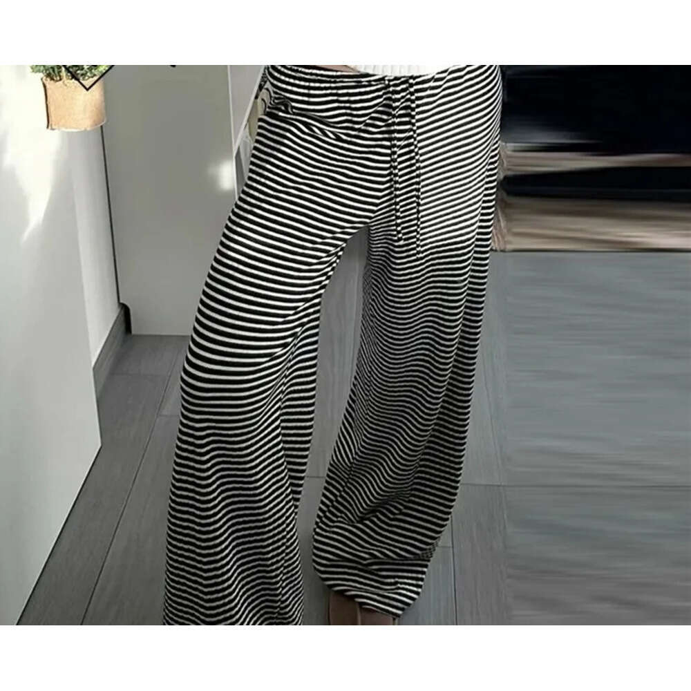 Rapcopter y2k Striped Trousers Women Vintage Casual Streetwear Shirring Baggy Harajuku Sweatpants Homewear Korean Pants 90s Z260312