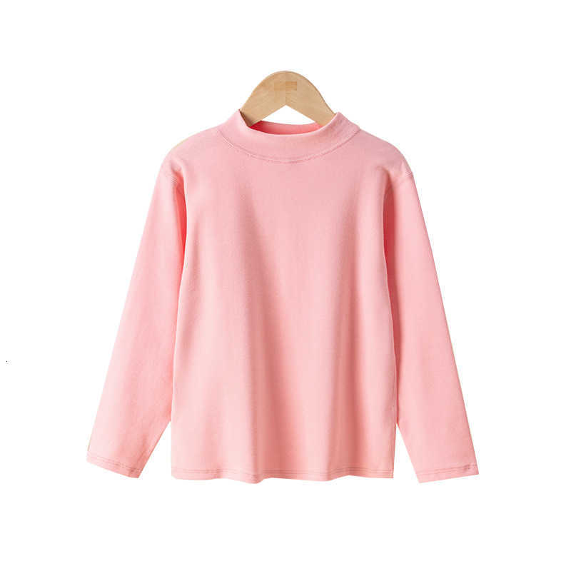 T-shirts Children's Half Turtleneck Pure Cotton Base Shirt Fleece-Lined Boys Girls Sweatshirt Thickened Warm Baby Top Inner Wear Autumn Winter