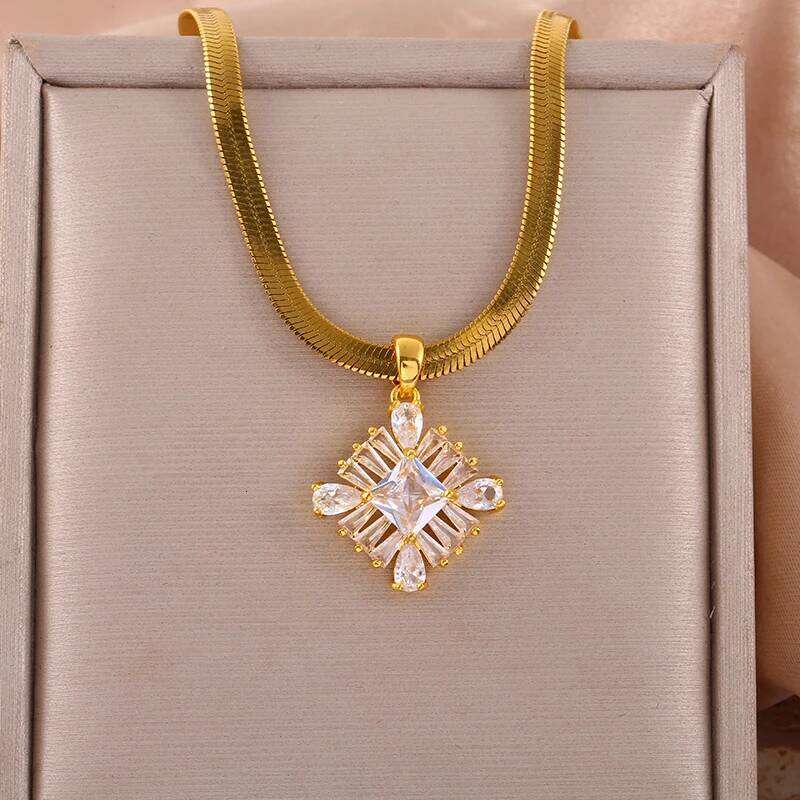 Hip-hop Fashion Cr Titanium Steel Chain Pendant Necklace Gives Femininity A Light Niche Design H260312