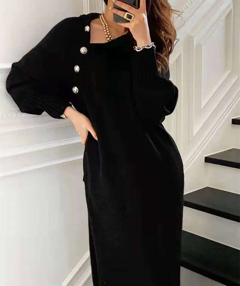 Plus Size 5XL 150KG Women Autumn Winter Knitted Turtleneck Sexy High Elastic Oversized Sweater knit Warm Long Dress Z260313
