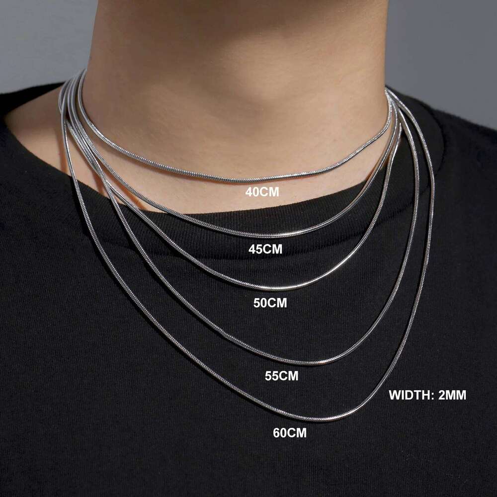Skyrim Stainless Steel Gold Color Round Snake Chain Necklace Women Men Long Neck Chains Trendy Punk Jewelry Gift Wholesale H260312
