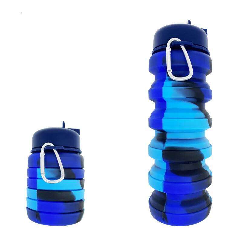1Pcs Food Grade Silicone Folding Outdoor Portable Telescopic Drinking Creativity Camouflage Sports Water Cup Z260314