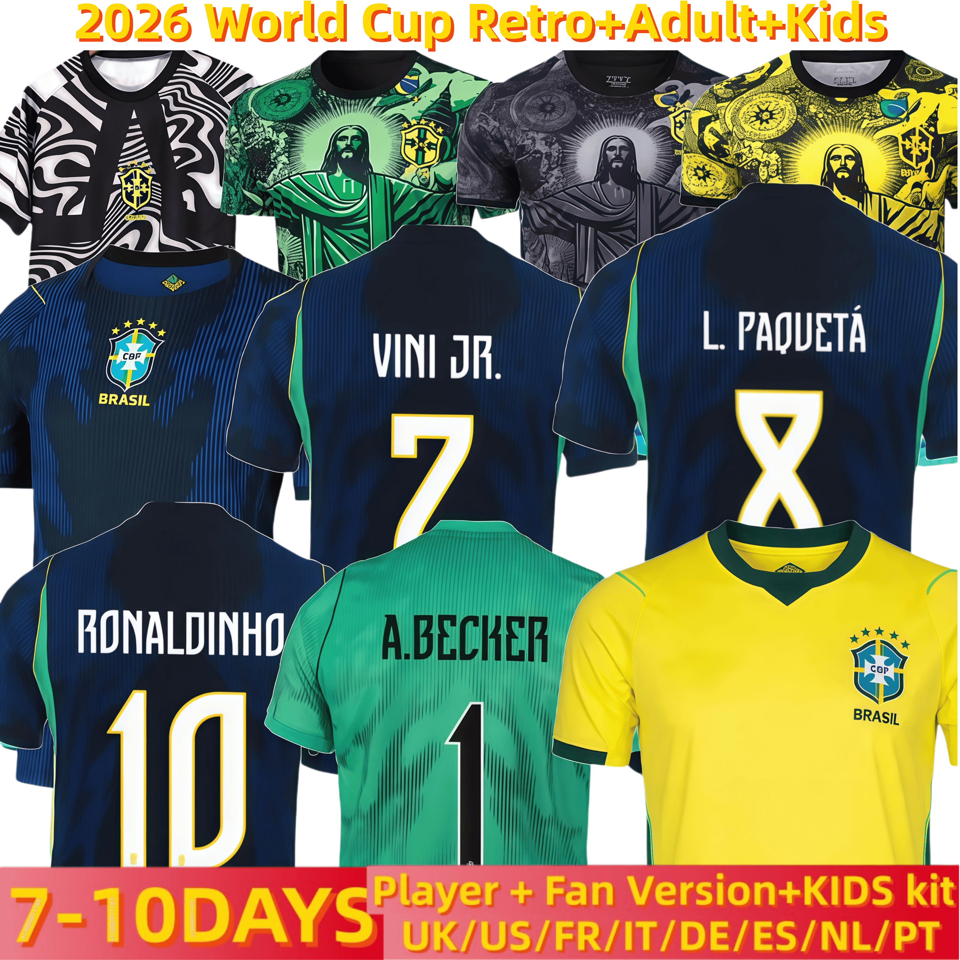 brazil jersey 26 27 Brasil World cup Soccer Jerseys Retro 98 02 04 06 04 10 Football tops Shirt VINI JR RODRYGO PELE Vintage NEYMAR Ronaldinho camisa de futebol Kids kit