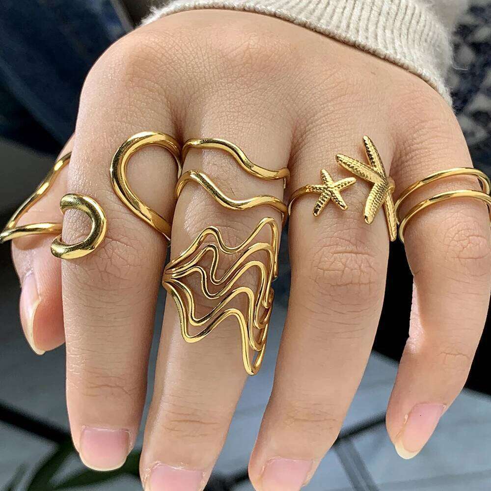 Personalized High-quality Stainless Steel Ring Creative Irregular Opening Rings Minimalist Design Women's Jewelry Trend Gifts H260312