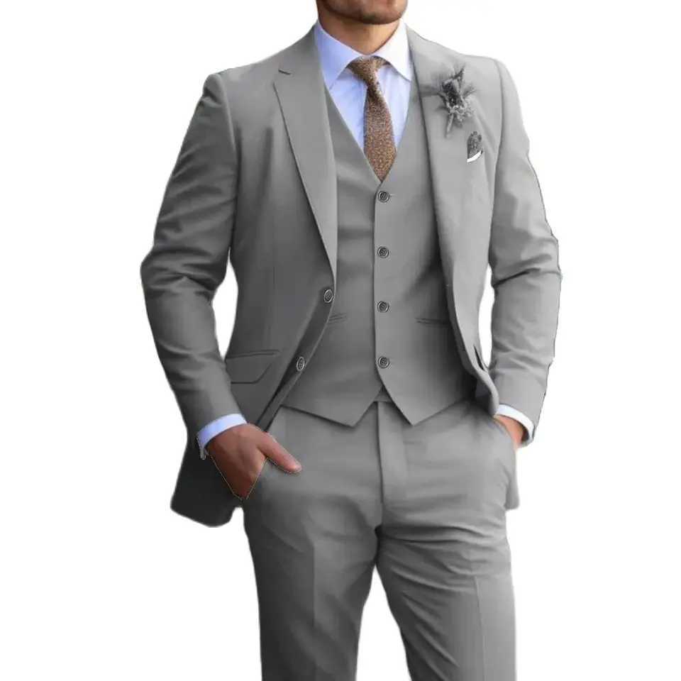 Suit 3-piece Classic mens fashion slim-fit suit Vest Pants suit Mens dress Casual Dress Formal Business wedding M260313