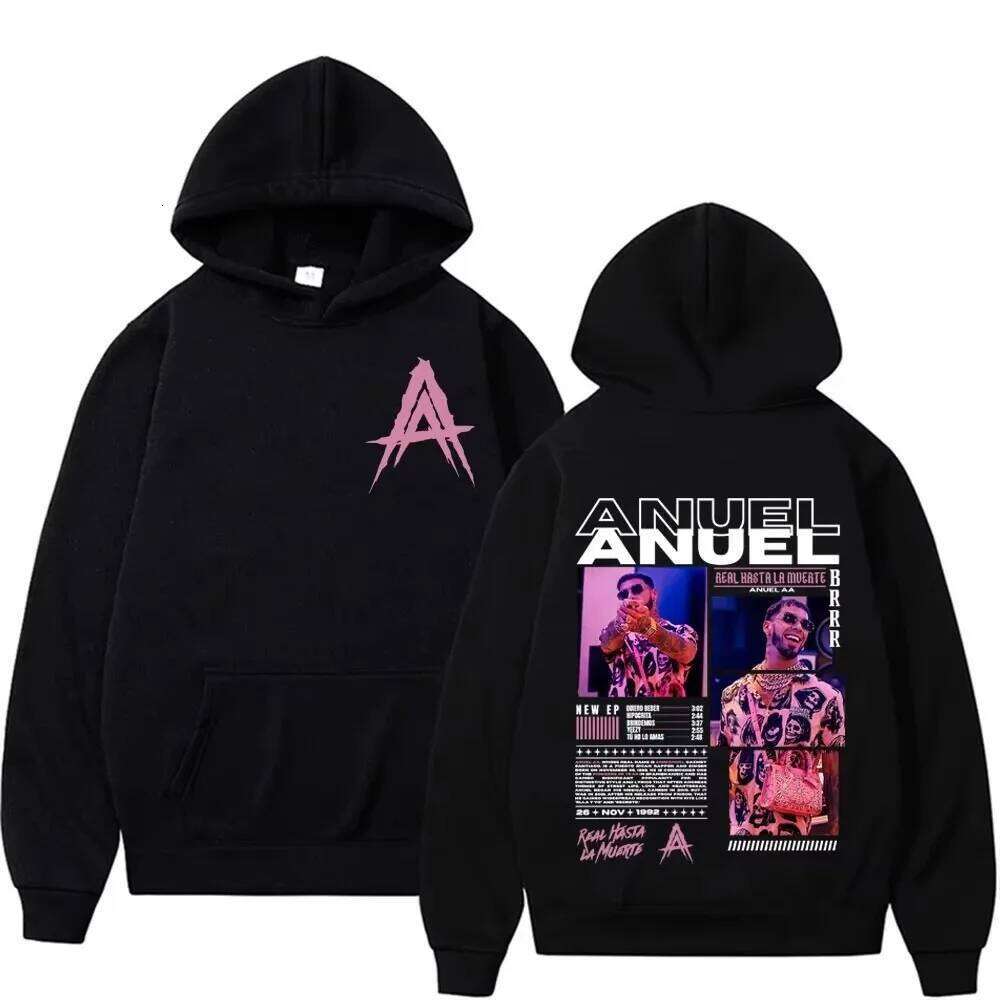 Anuel AA Real Hasta La Muerte Album Tour Hoodies Streetwear Men Women Vintage Hip Hop Pop Music Hoodie Casual Sweatshirts Z260314