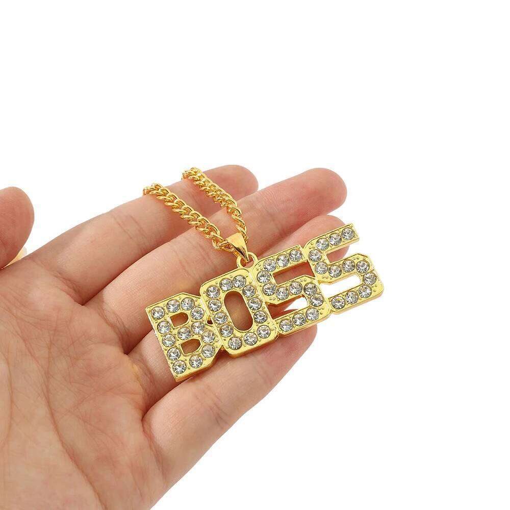 Men Women Hip Hop BOSS Pendant Necklace Chain pendants Necklaces Fashion Punk Jewelry Gifts H260312