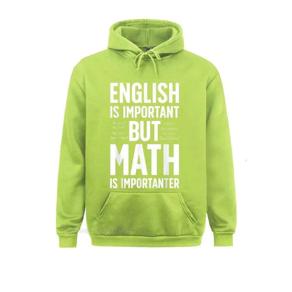 English Important but Math is Importanter Men Teacher Boy Sweatshirts Casual Hoodies High Quality Sportswears Long Sleeve Z260314