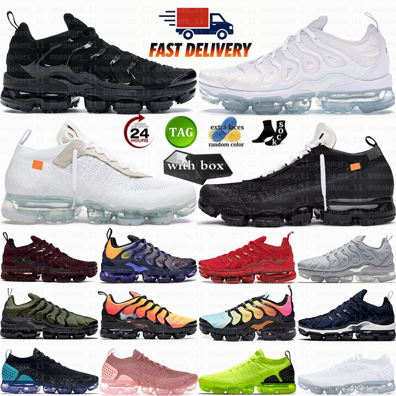 Tn Plus Running Shoes Men Women Sneakers Triple White Black Cherrys Knicks University Blue Obsidian Walking Sports Trainers
