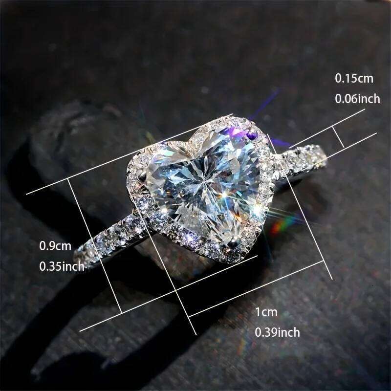 Exquisite Romantic Engagement Jewelry 3 Prong Heart Rings For Women Wedding Party Valentines Gift H260312