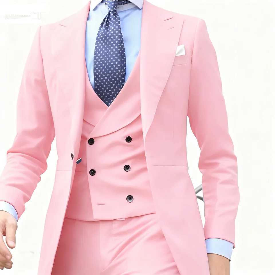 Fato de smoking vermelho longo masculino blazer de baile jaqueta personalizada colete calas desenhos chineses casaco suav M260313