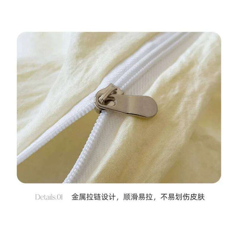 Sheet with Pillowcase Ins Style Bed Naked Sleeping Pure Washed Cotton Solid Color Four-piece Set Bedding Sets H260312 - view 4