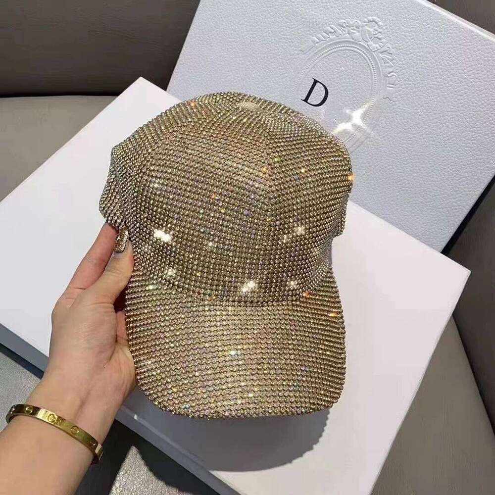 Gold 2023 new rhinestone empty luxury women's hat autumn fashion Baseball cap gorra hombre Z260314