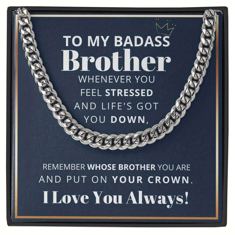 Fashion High Quality Cuban Chain Necklace Brother, Birthday Graduation Gift, Gift for All Festivals, with Card and Box H260312