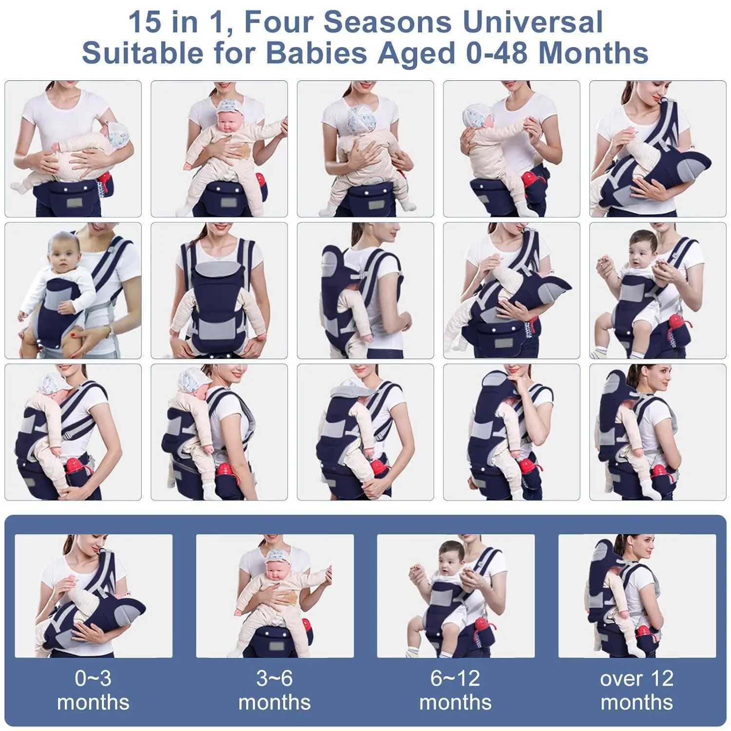 Ergonomic Newborn Baby Carrier Wrap Backpack 0-3 Years Storage Bag Infant Swaddle Sling Baby Kangaroo Baby Waist Stool Hip Seat X260313