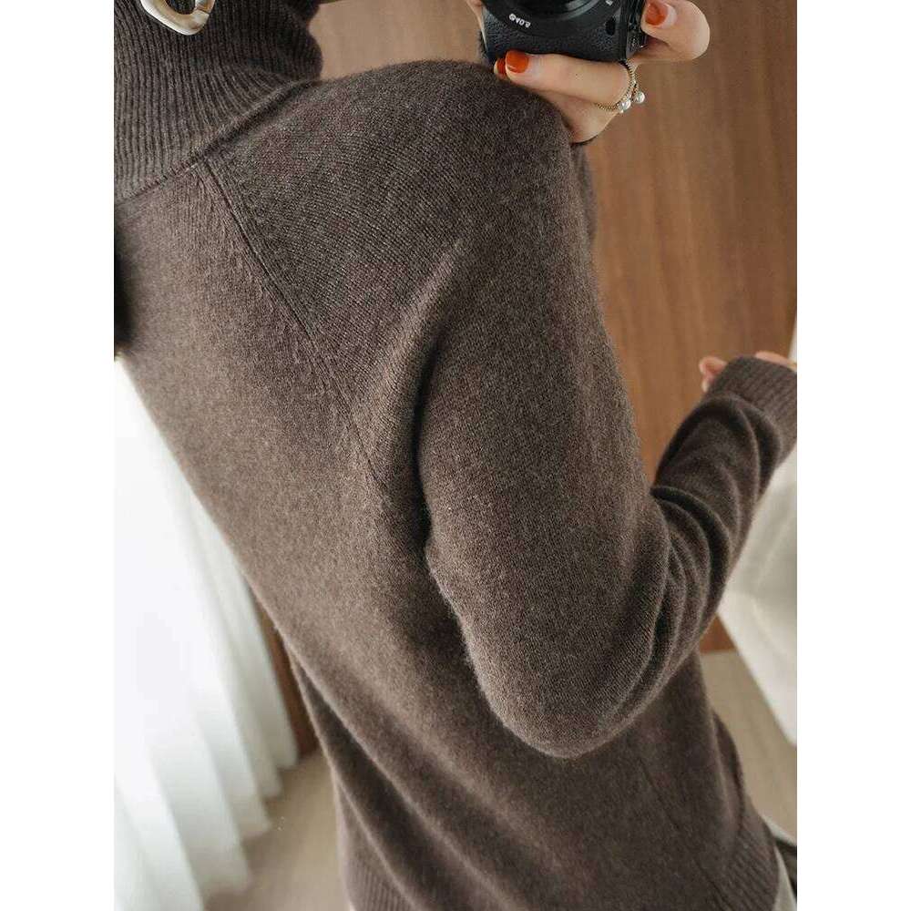 Fashion Basic Autumn Winter Merino Wool Sweater Mock Neck Cashmere Pullover Solid Color Soft Long Sleeve Clothing Tops Z260313
