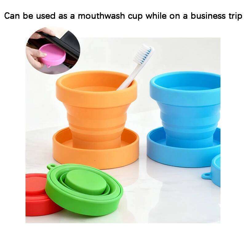 1PC Silicone Folding Cup For Outdoor Travel Convenient To Carry Heat-resistant Safe Hygienic And Environmentally Friendly Z260313