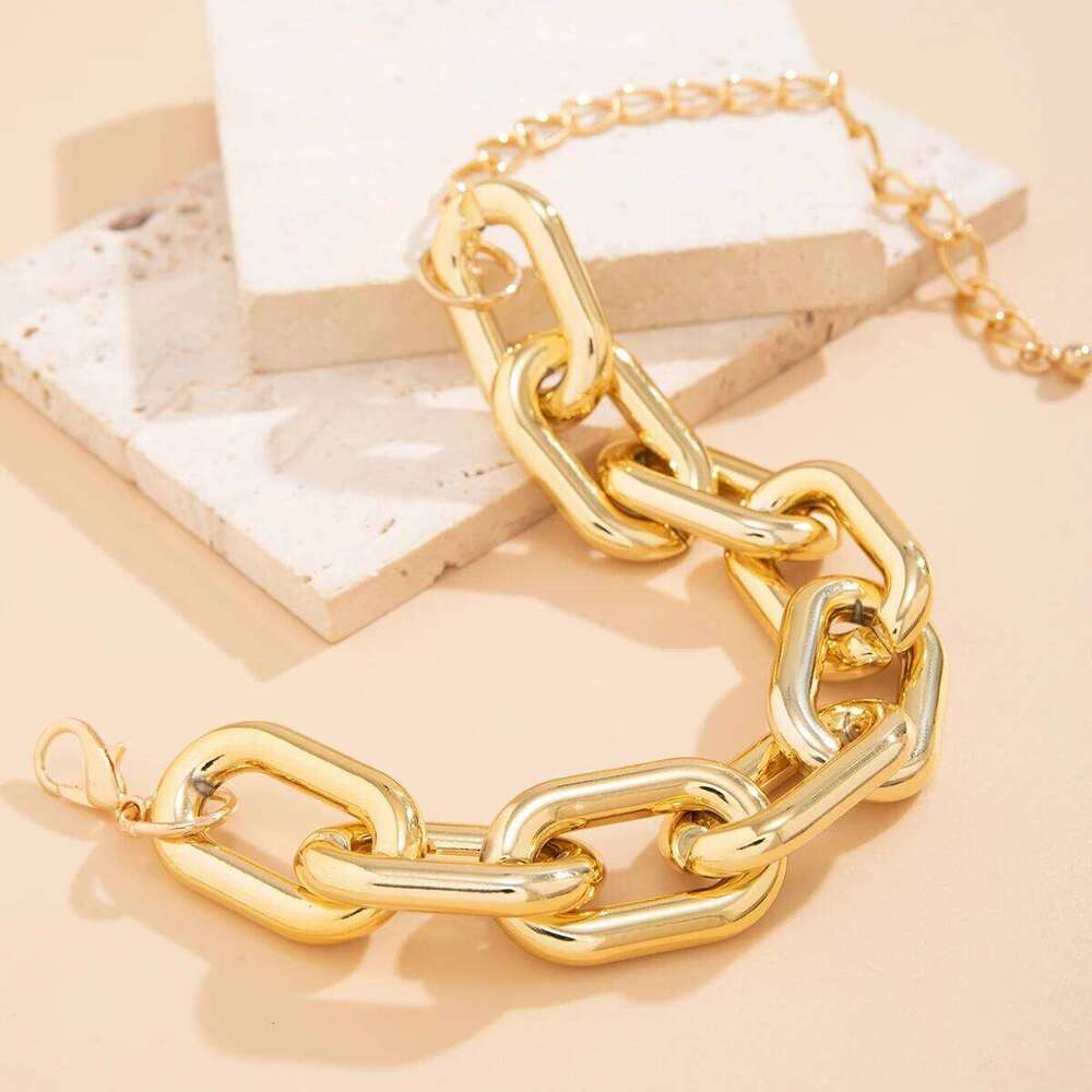 Exaggerated CCB Thick Chain Short Choker Necklace for Women Trendy Big Statement Collar on Neck Accessories 2024 Fashion Jewelry H260312