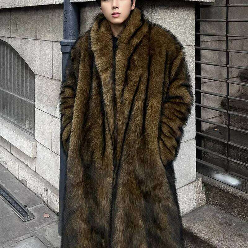 2025 Good Quality Winter Warm Faux Imitation Fox Overcoat Man Woman Outdoor Thicken Windproof Warmer Long Fur Coat Z260313