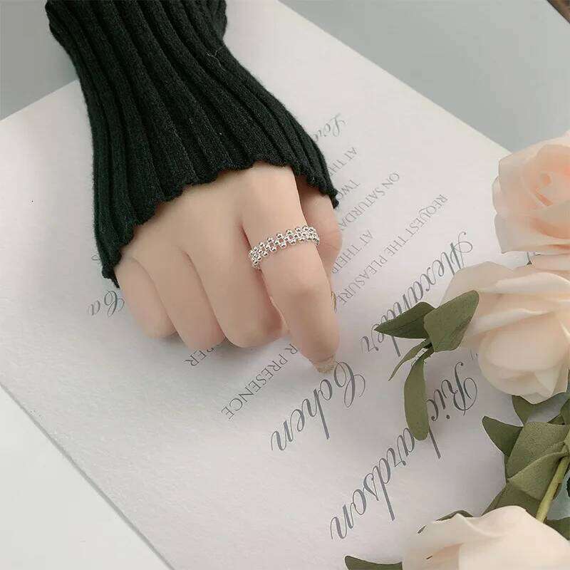 Sterling Silver Bilayer Ball Open Rings For Women Wedding Quality Jewelry Accessories Argent 925 H260312