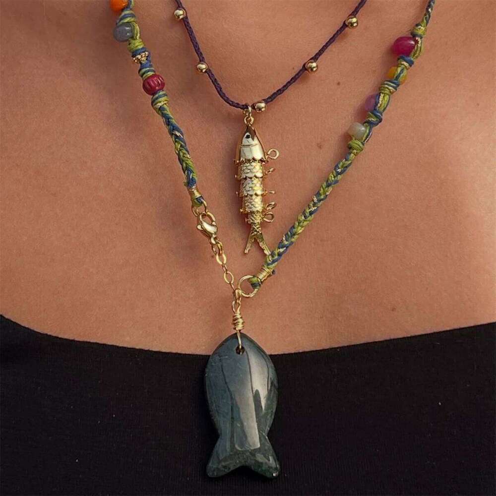 Gold-Plated Fish Pendant for Women, Diamond-Encrusted Small Fish, Creative Animal Jewelry, Fashion Necklace Gift H260312