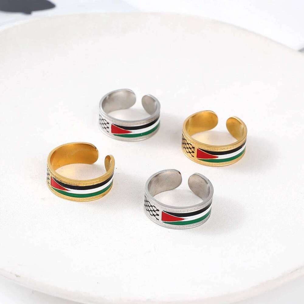 Stainless Steel for Boys Girls Arab Palestine Map European and American Popular Jewelry Scarf Ring H260312