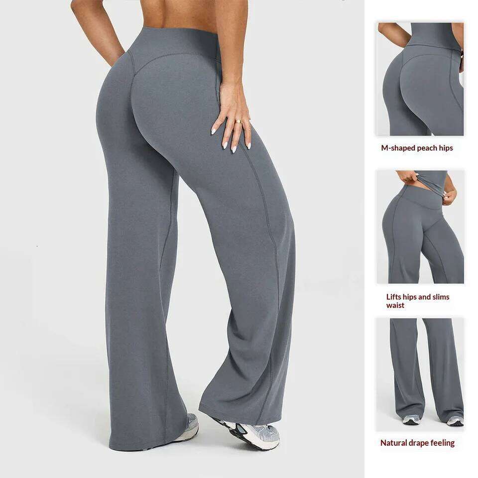 High Waisted Straight Leg Yoga for Women, Naked Feeling Butt Lifting Loose Fit Workout Trousers, Slimming Gym Pants 26Y0313