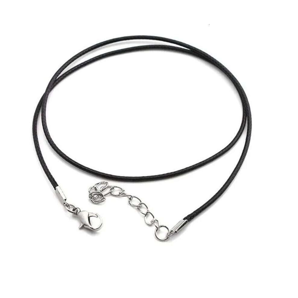 New Black PU Leather Choker Necklaces for Twisted Braided Cord Chain Necklace Clasp String Ropes Men Women gargantilha 2mm H260312