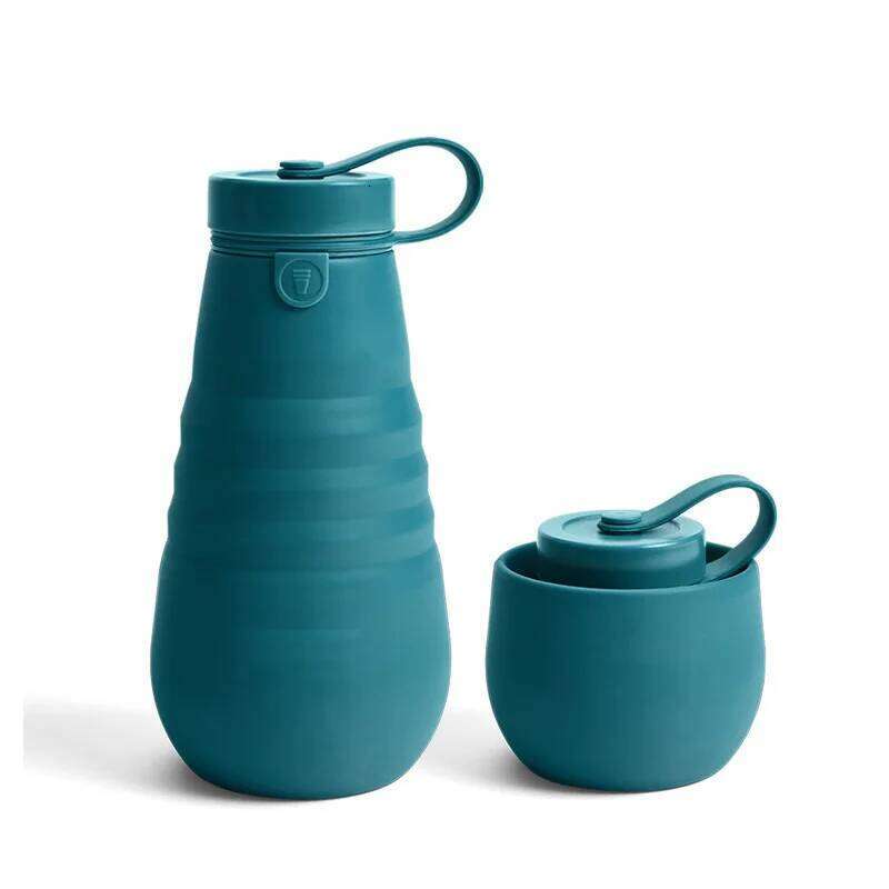 Foldable Silicone Water Bottle Portable Collapsible Cup Leakproof Outdoor Sport Travel Kettle for Camping Hiking Running Cycling Z260314