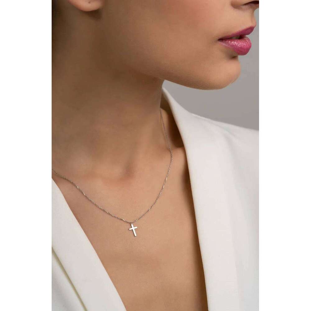 Stainless Steel Cross Necklac Gold Silver Color Necklace for Women Men Exquisite Chain Necklaces Jewelry Birthday Present H260312