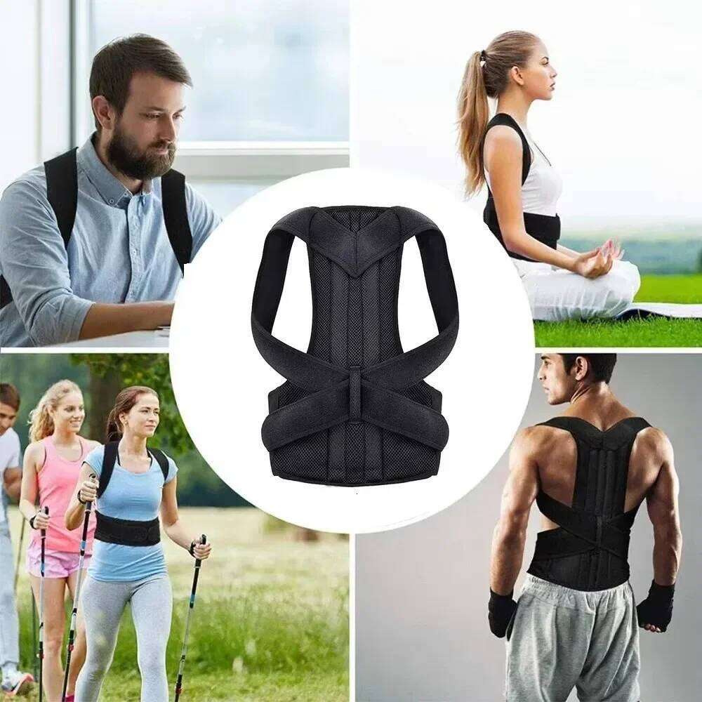 Unisex Adjustable Posture Corset Brace Belt Lumbar Straight Corrector Breathable Back Support S-XXXL 26Y0313