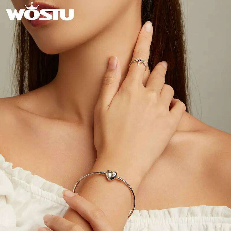 WOSTU 925 Sterling Silver Punk Goth Bat Wings Braided Ring Black Heart CZ Retro Rings for Women Halloween Jewelry Gift Hiphop H260312