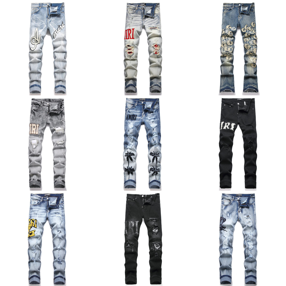 2026 NEW amirijenas Jeans for mens pants mens designer jeans mens jeans slim fit elastic embroidery loose long pants hip hop trousers designer jeans amirirjeansly