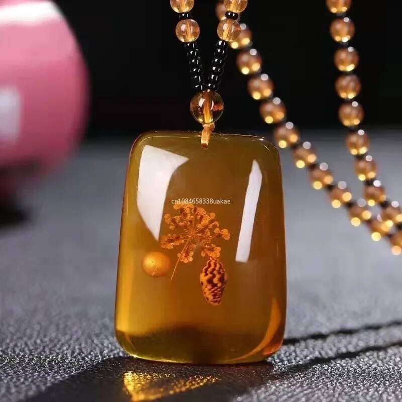 Brine Beeswax Beads Honey Wax Brazilian Amber Necklace Handicraft National Style Pendant Ornaments H260312