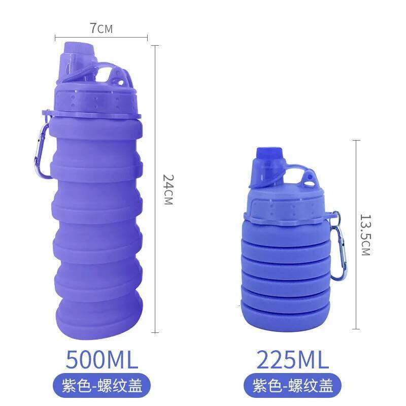 Silicone Foldable Cup Outdoor Mountaineering Travel Portable Sports Retractable Water Bottle Z260313