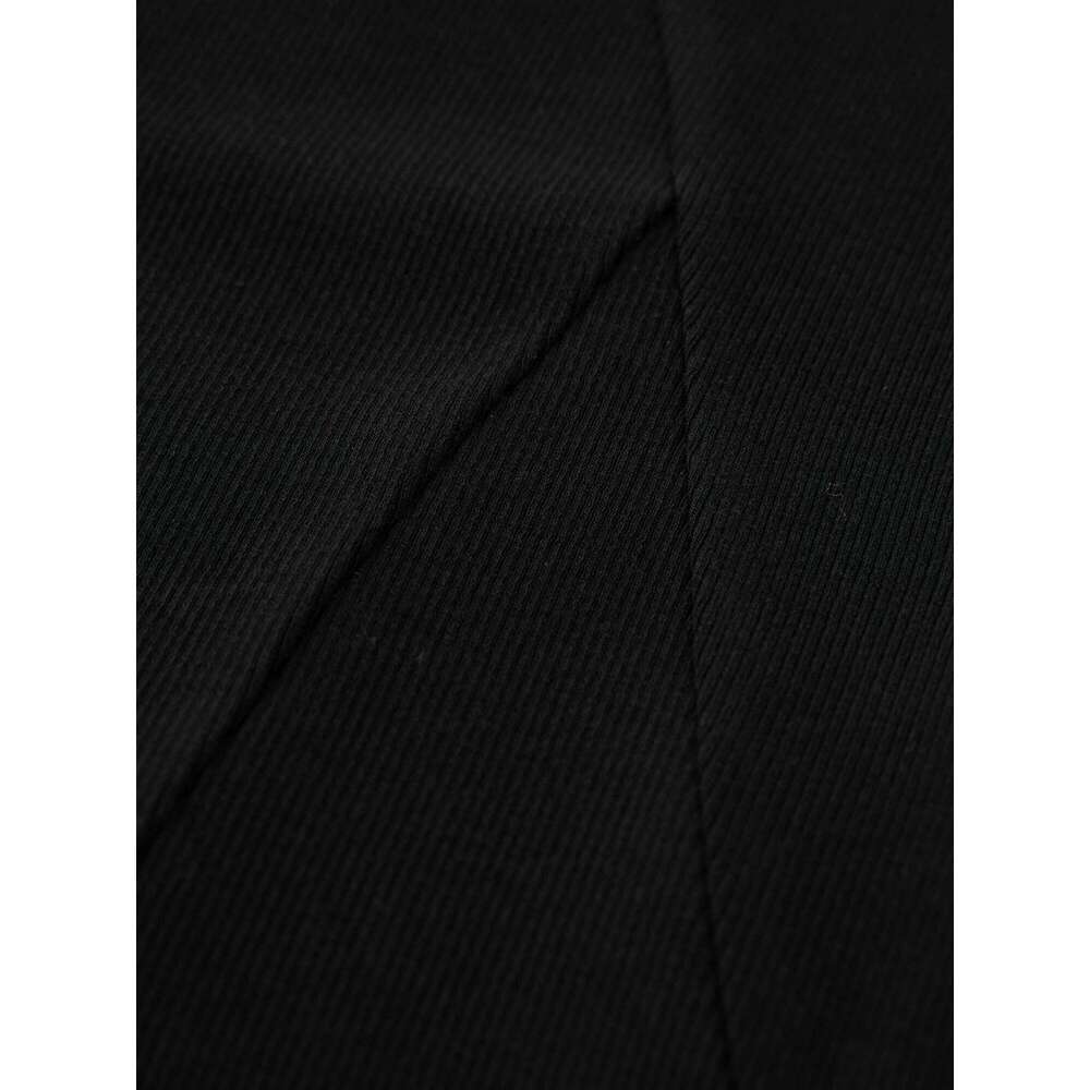 ZIQIAO 2025 Winter Women's Slim Fit Knit - Round Neck Bodycon Little Black Dress Tummy Control Waist Elegant Mid-Length Z260314