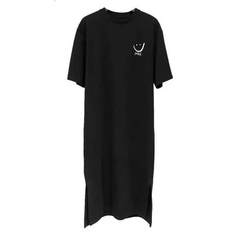 Korean Style Ins Retro Printed Short Sleeved Dress Womens Summer New Oversize Loose Pullover DressT260314