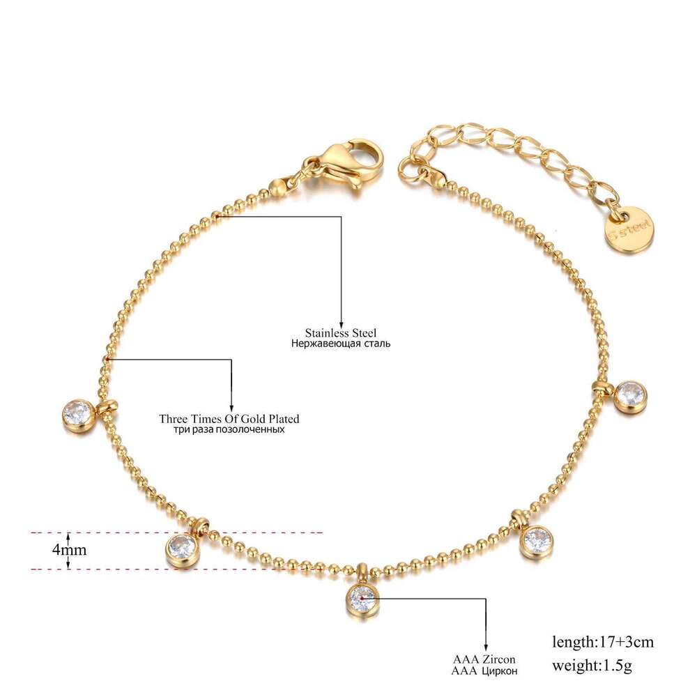 Lokaer Fashion Colorful CZ Crystal Charm Bracelets For Women 18K Gold Plated Stainless Steel Bohemia Party Chain Bracelet B22087 Z260313