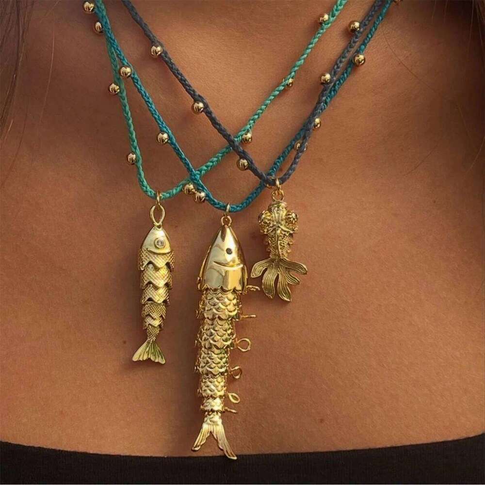Gold-Plated Fish Pendant for Women, Diamond-Encrusted Small Fish, Creative Animal Jewelry, Fashion Necklace Gift H260312