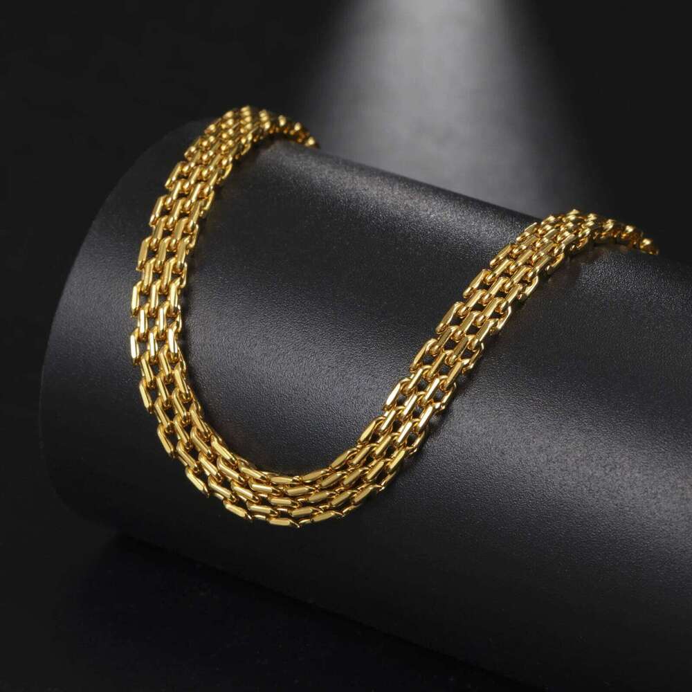 Fashion mesh chain 6MM/8MM wide necklace stainless steel fashion simple jewelry gift H260312