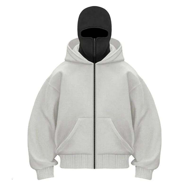 Plain Design Hooded Zip Up Sweatshirt for Men Women Autumn Winter Ins Style Couple Matching 26Y0313