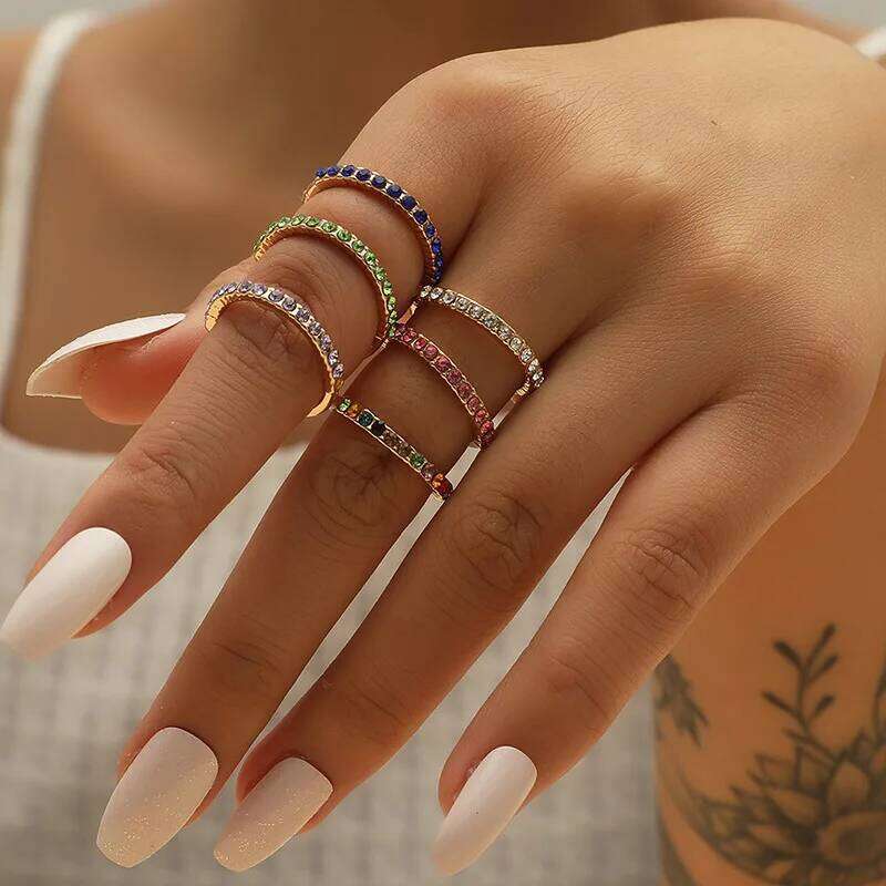 CARLIDANA Mini Zircon 12 Birthstone Rings for Women Stainless Steel Gold Color Finger Ring Engagement Wedding Jewelry Gift H260312