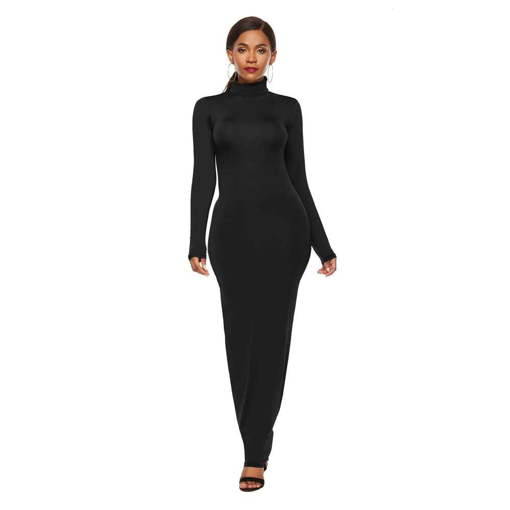 Winter Turtleneck Sexy Dresses For Women Autumn Sleeve Skinny Midi Boydcon Female Casual Knee-Length Party Club Long Dress Z260313