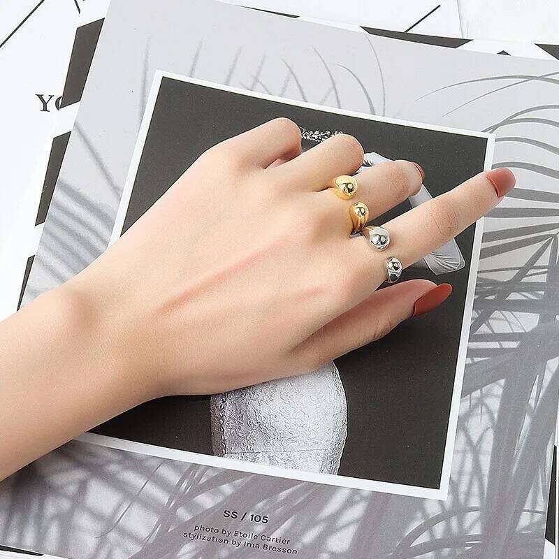 925 Sterling Silver Engagement Rings for Women Couple Trendy Irregular Geometric Handmade Jewelry Valentine's day Gifts H260312