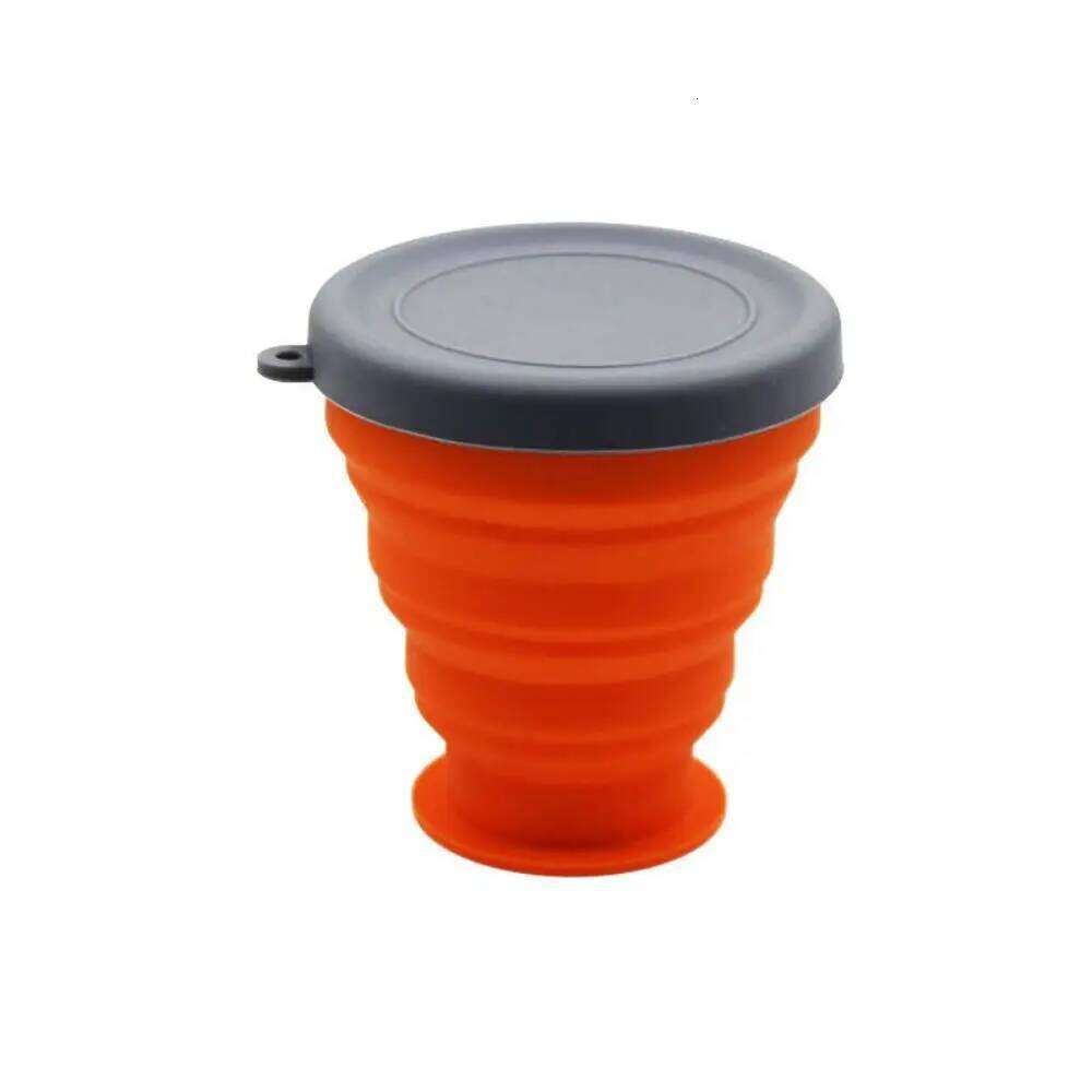 Telescopic Collapsible Water Cups with Lid Food Grade Silicone Cup Heat Resistant Foldable Travel Mug Drinking Z260313