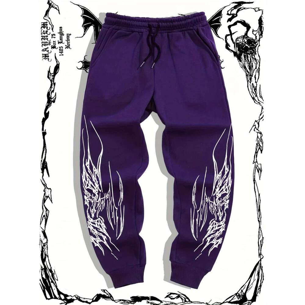 2025 Men's Gothic Print Casual Jogging Multifunctional Couple Fashion Hip Hop Comfortable Sport Pants Z260315